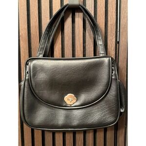 Vintage FS Originals Black Handbag - Grandma Bag 2 Sided Silver & Gold Hardware